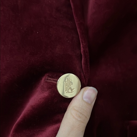 Lauren Ralph Lauren Deep Red Velvet Blazer and Skirt Set - Picture 11 of 13